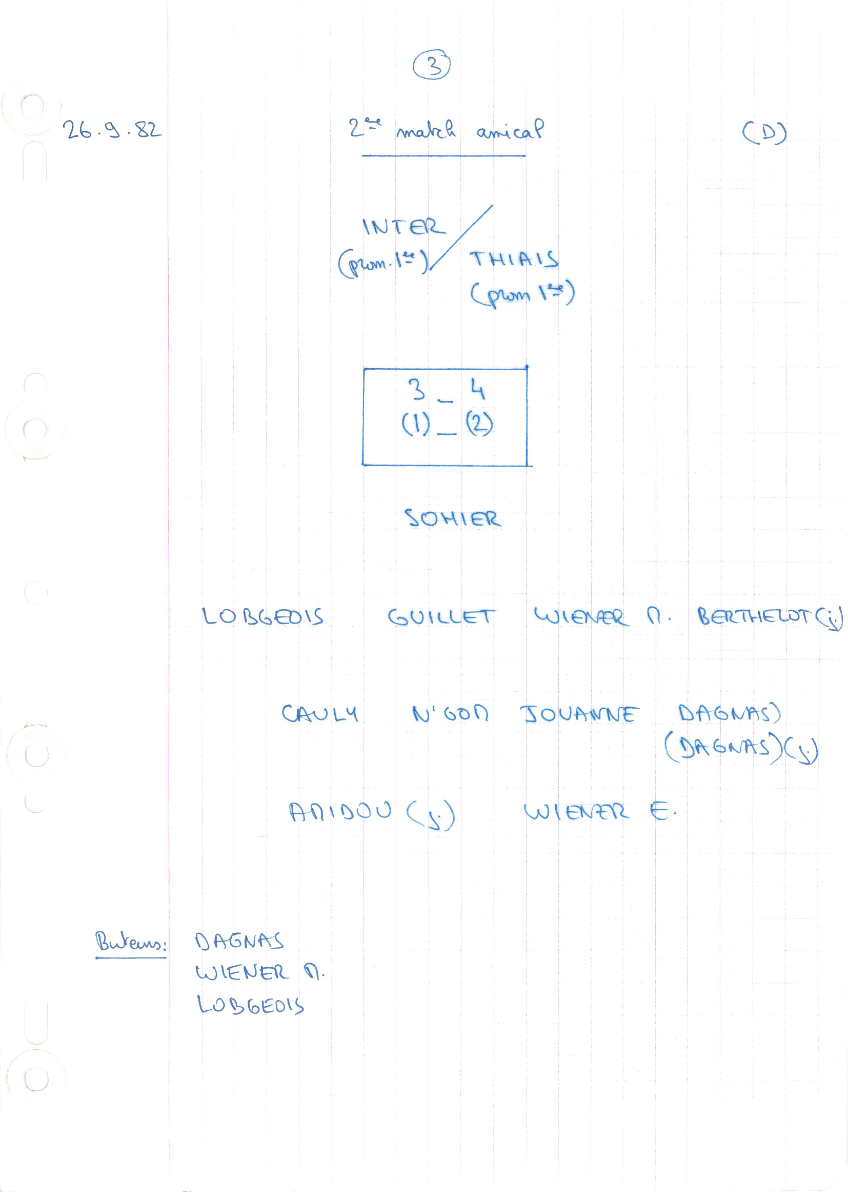compte rendu saison 82-83