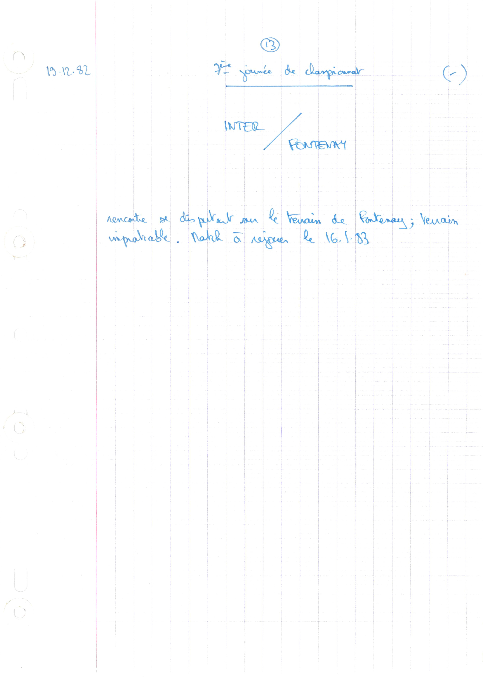 compte rendu saison 82-83