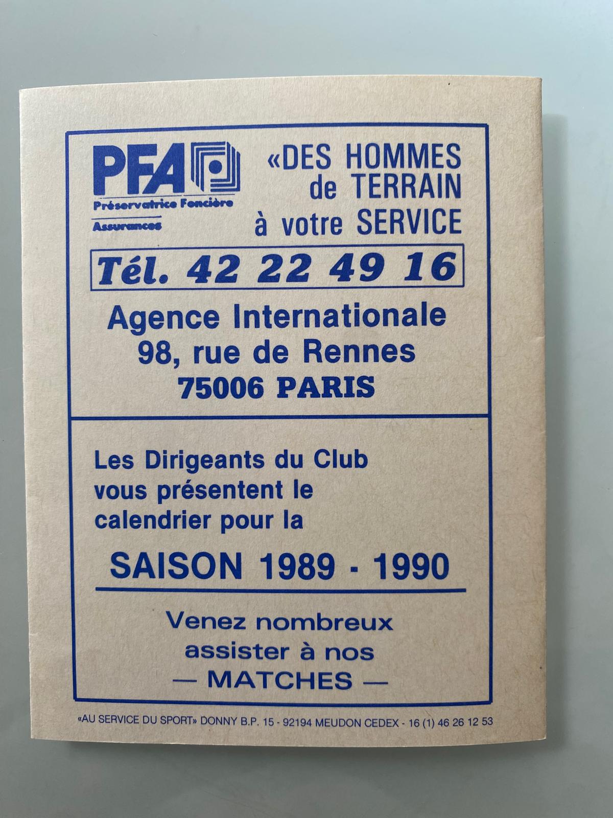 calendrier saison 89 2